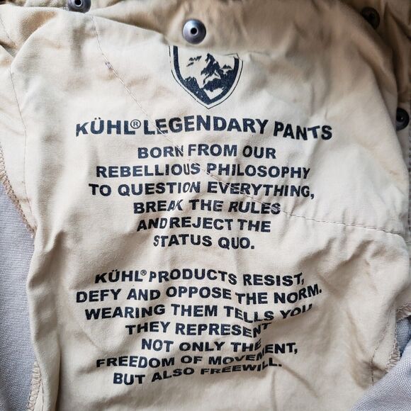 Kuhl Kanvus Jeans Mens 33x28 Brown Vintage Patina Dye Canvas Outdoor Pants - Picture 10 of 12